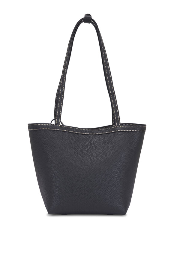 The Row Medium Park Black & Ecru Stich Tote