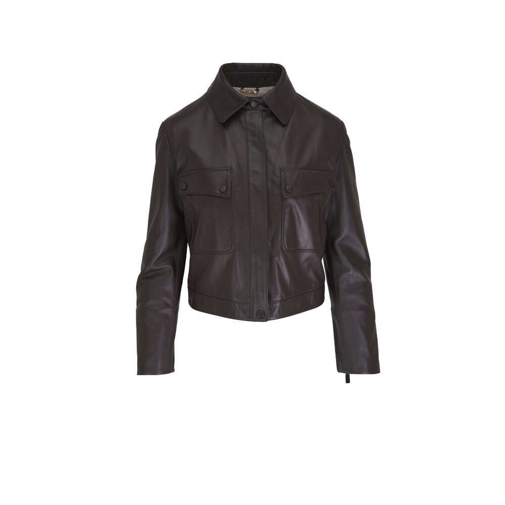 Giorgio Armani jacketレザージャケット　46 ブラウン Giorgio Armani Leather Jacket Ryders Shearling Jacket Size 46 Made