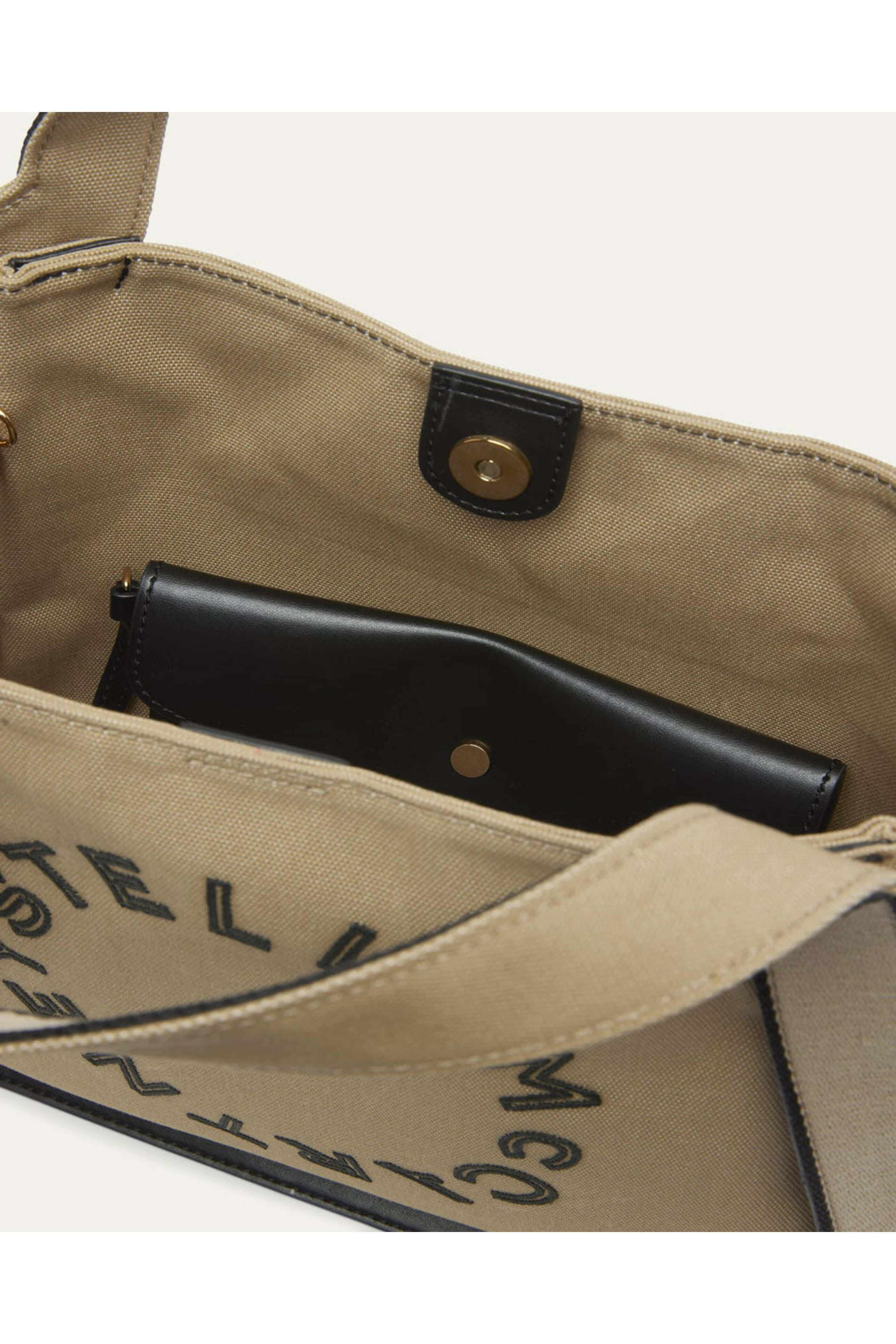 Stella McCartney - Logo Canvas Shopper Tote in Sand