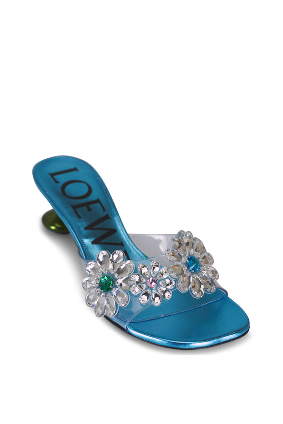 Loewe Toy Crystal Flower Turquoise Sandal, 45mm - view 1