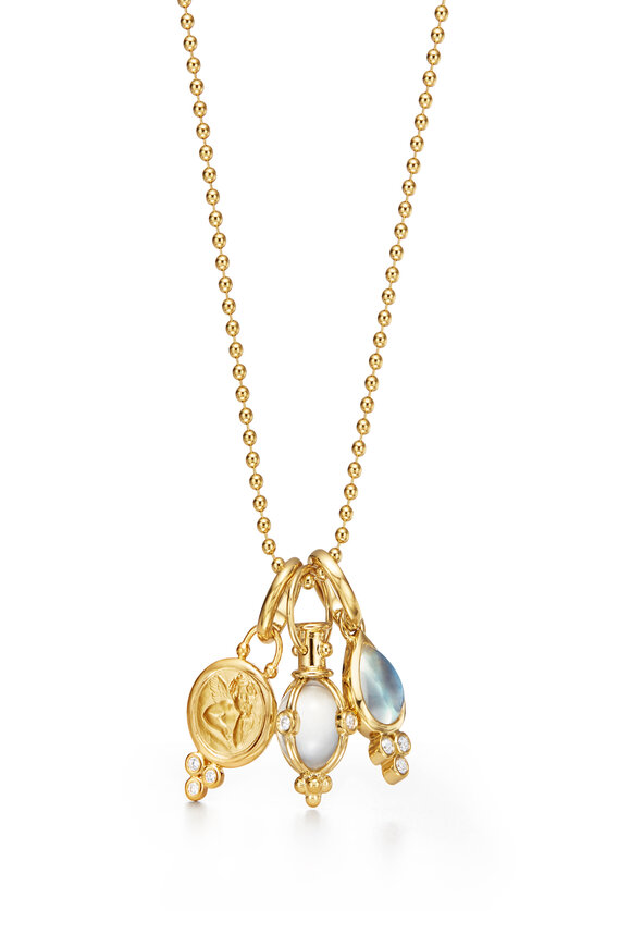 Temple St. Clair - Signature Moonstone & Rock Crystal Charm Necklace