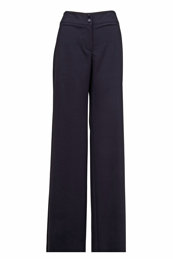 Emporio Armani - Midnight Black Featherweight Wool Pants