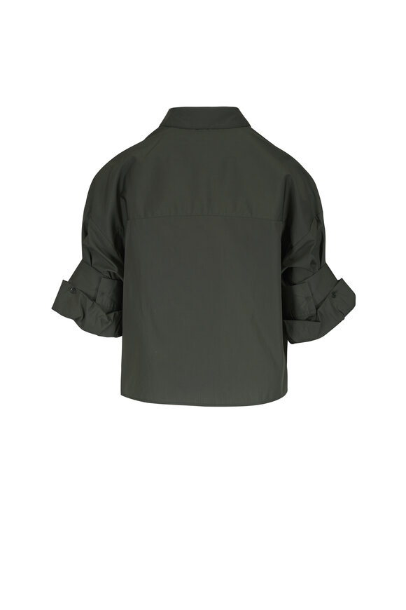 TWP Next Ex Green Cotton Cropped Shirt - view 2