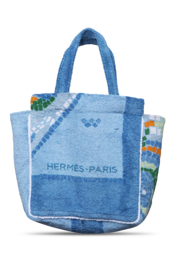 Lily Moross Terry Cloth Cabana Tote in Light Blue - view 1