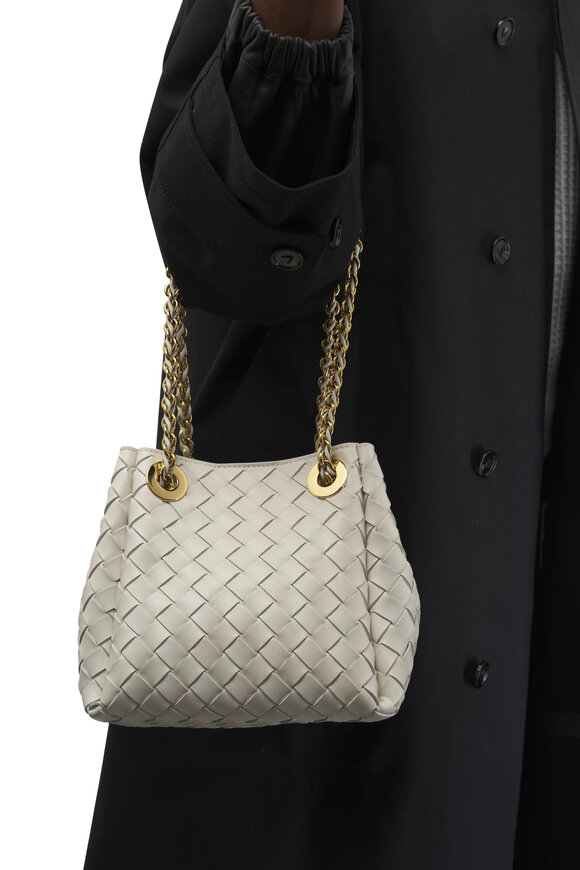 Bottega Veneta - Small Parachute Chalk Chain Shoulder Bag