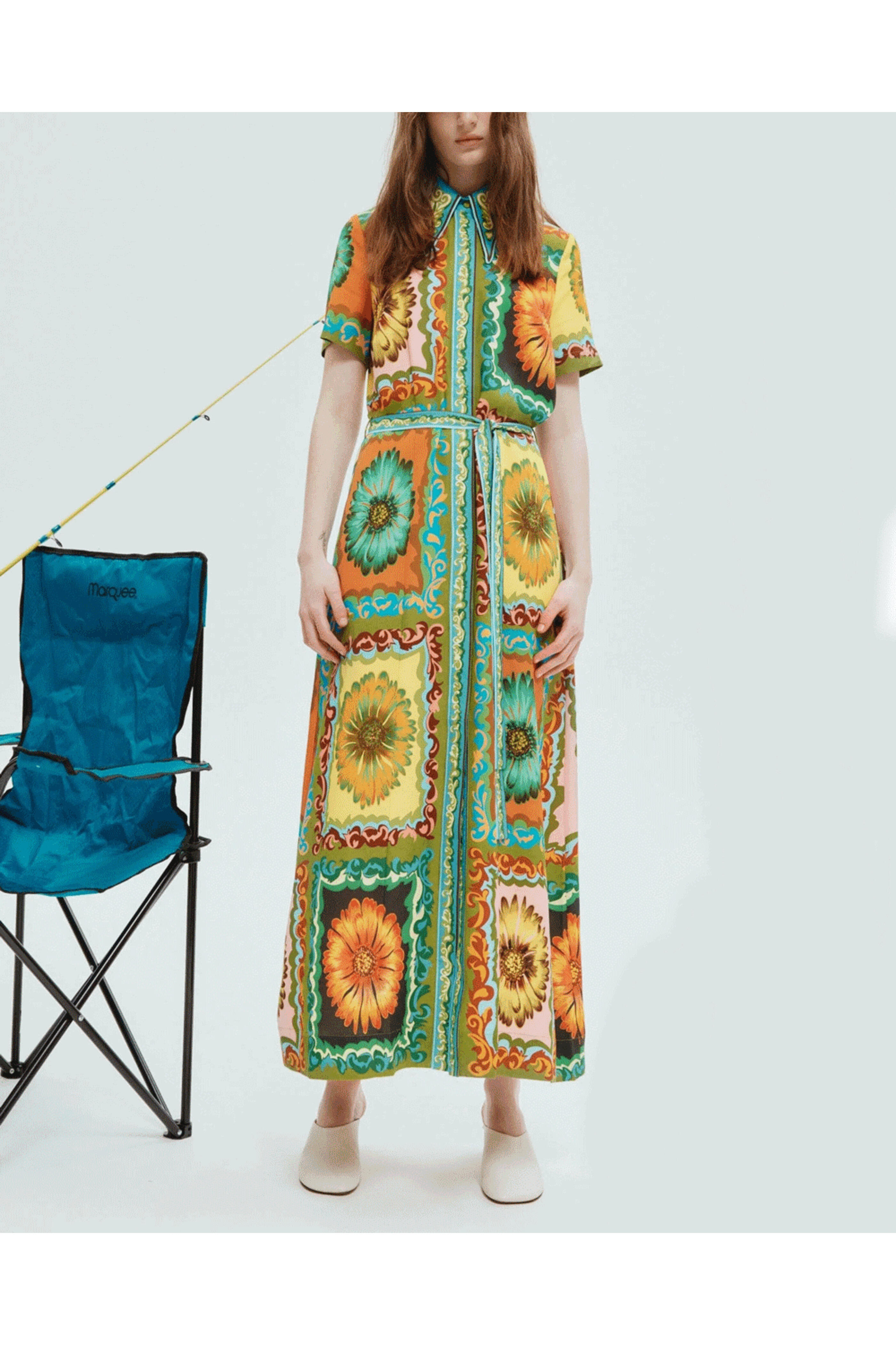 Alémais - Multicolor Disco Daisy Shirt Dress