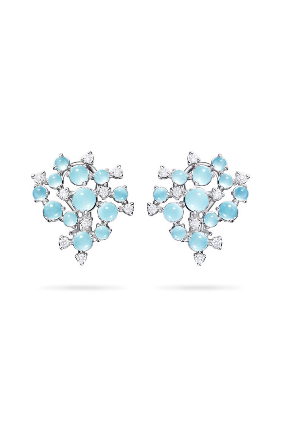 Paul Morelli - Bubble Cluster Aquamarine & Diamond Earrings