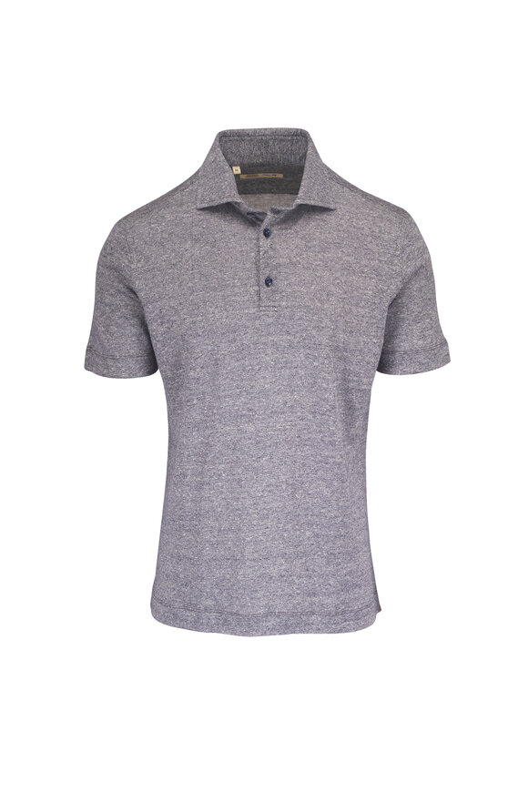 Maurizio Baldassari Blue Short Sleeve Jersey Knit Polo - view 1