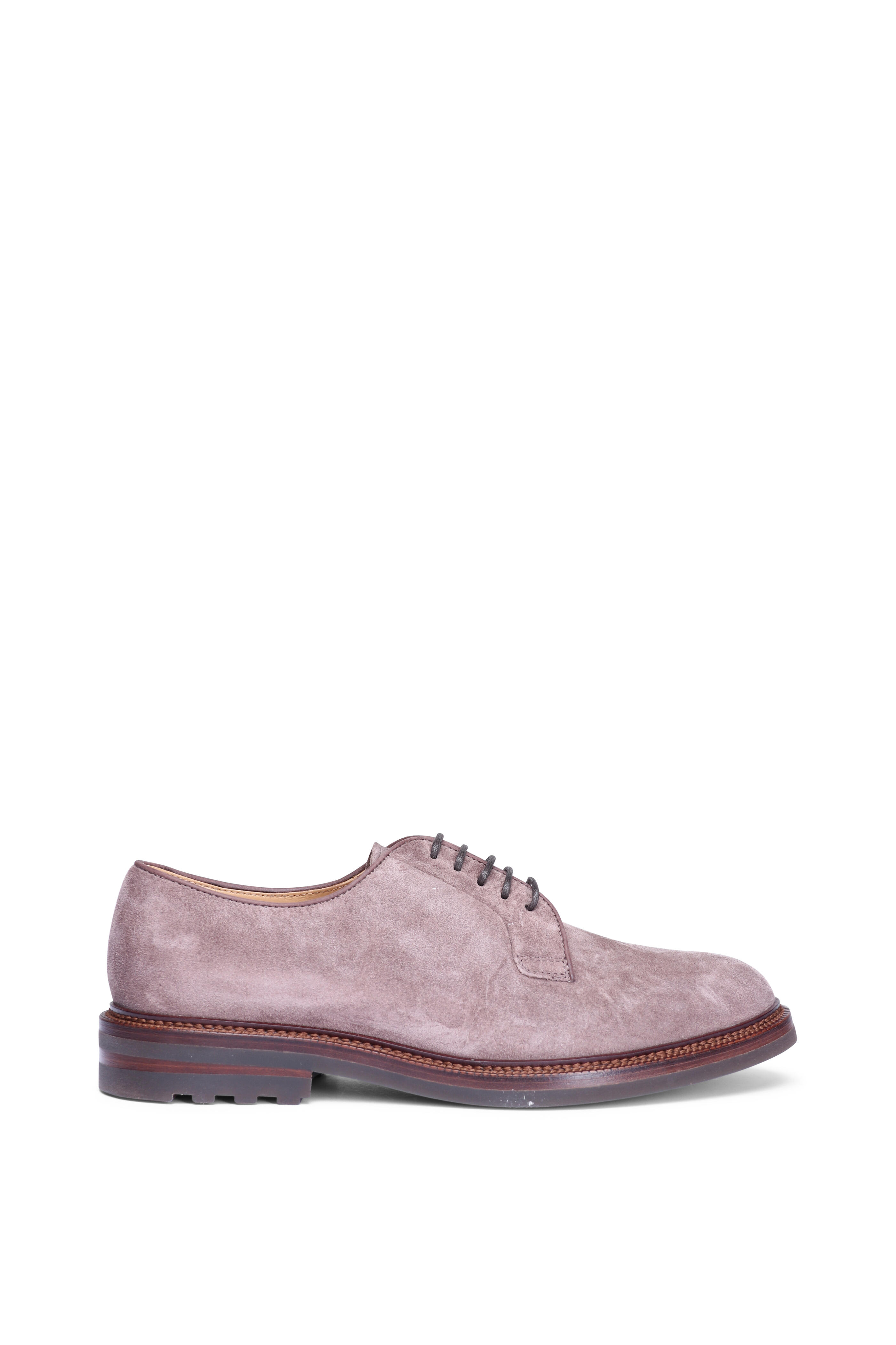 Brunello Cucinelli - Dark Amber Suede Derby Lace Up