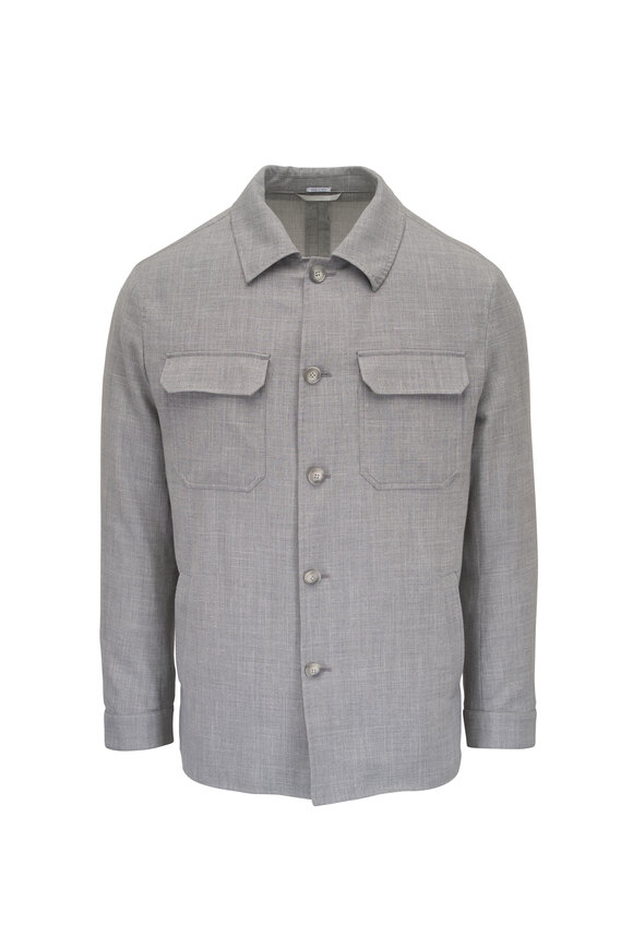 Atelier Munro Light Gray Wool, Silk & Linen Informal Jacket