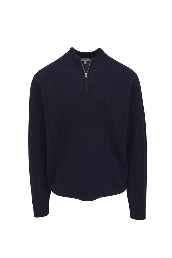 Peter Millar Crescent Ridge Navy Quarter Zip Sweater