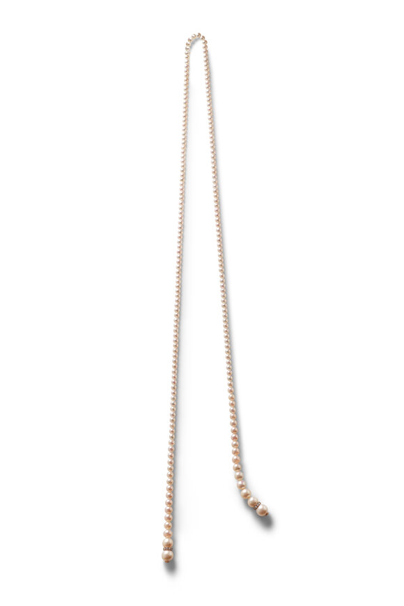 Chantecler 18k Gold Pearl & Diamond Washer Scarf Necklace