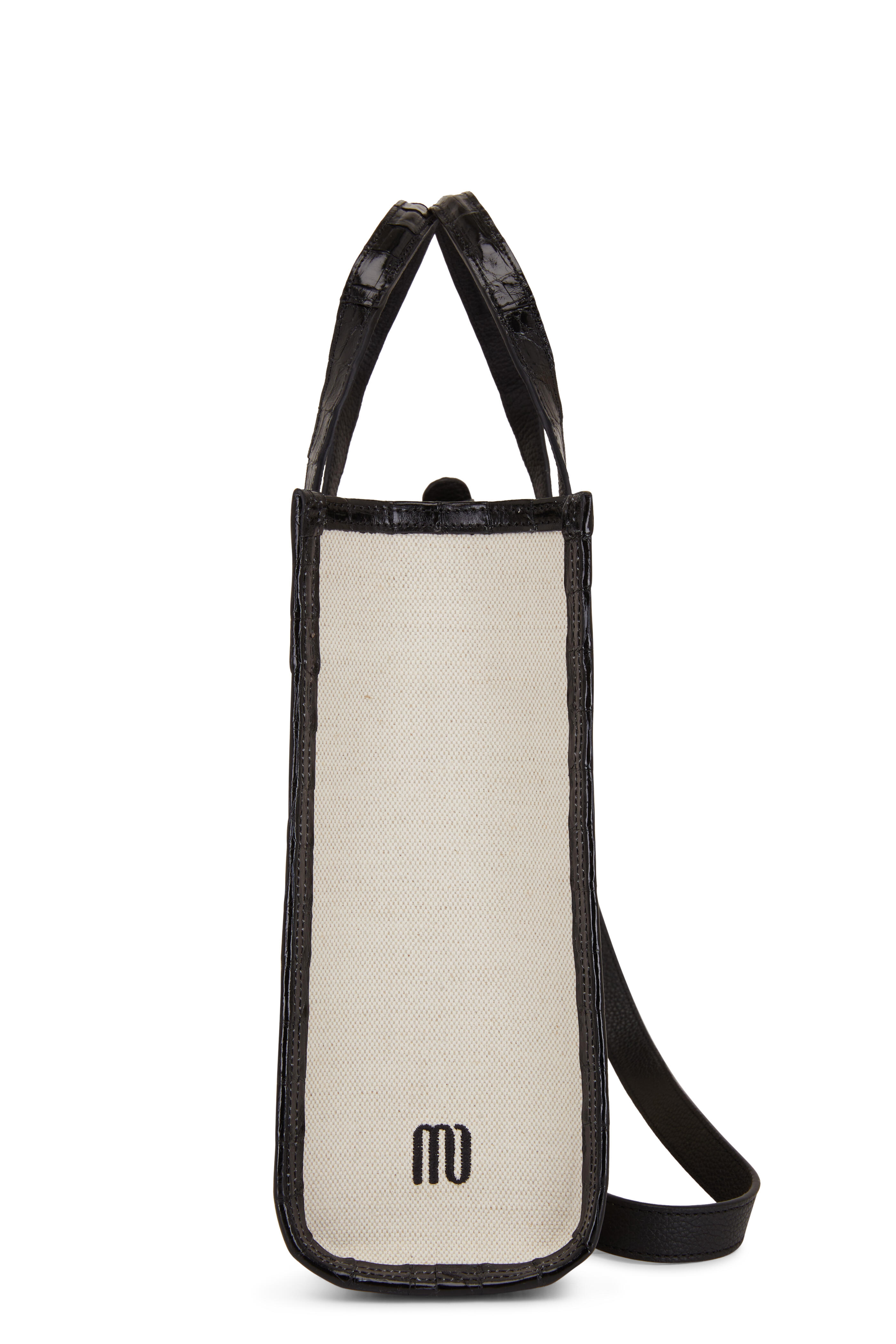 Maria Oliver - Martina Natural & Black Canvas Tote