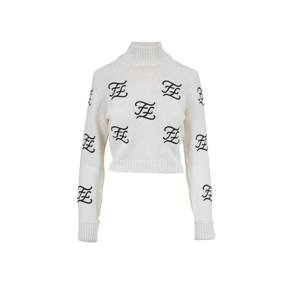 【送料&関税込】Fendi White Cashmere Blend Cardigan Fendi White Cashmere Blend Cardigan | italist