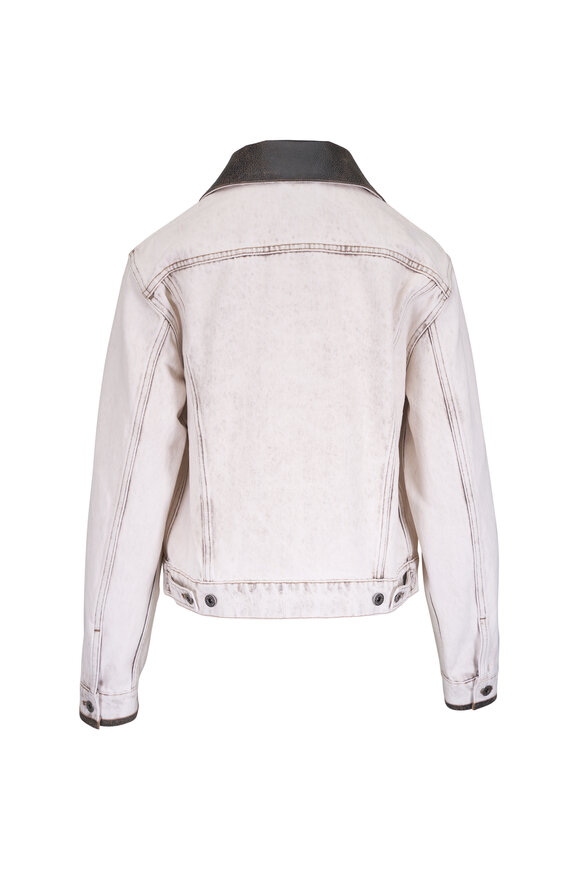 Miu Miu White Denim Blouson Jacket - view 3