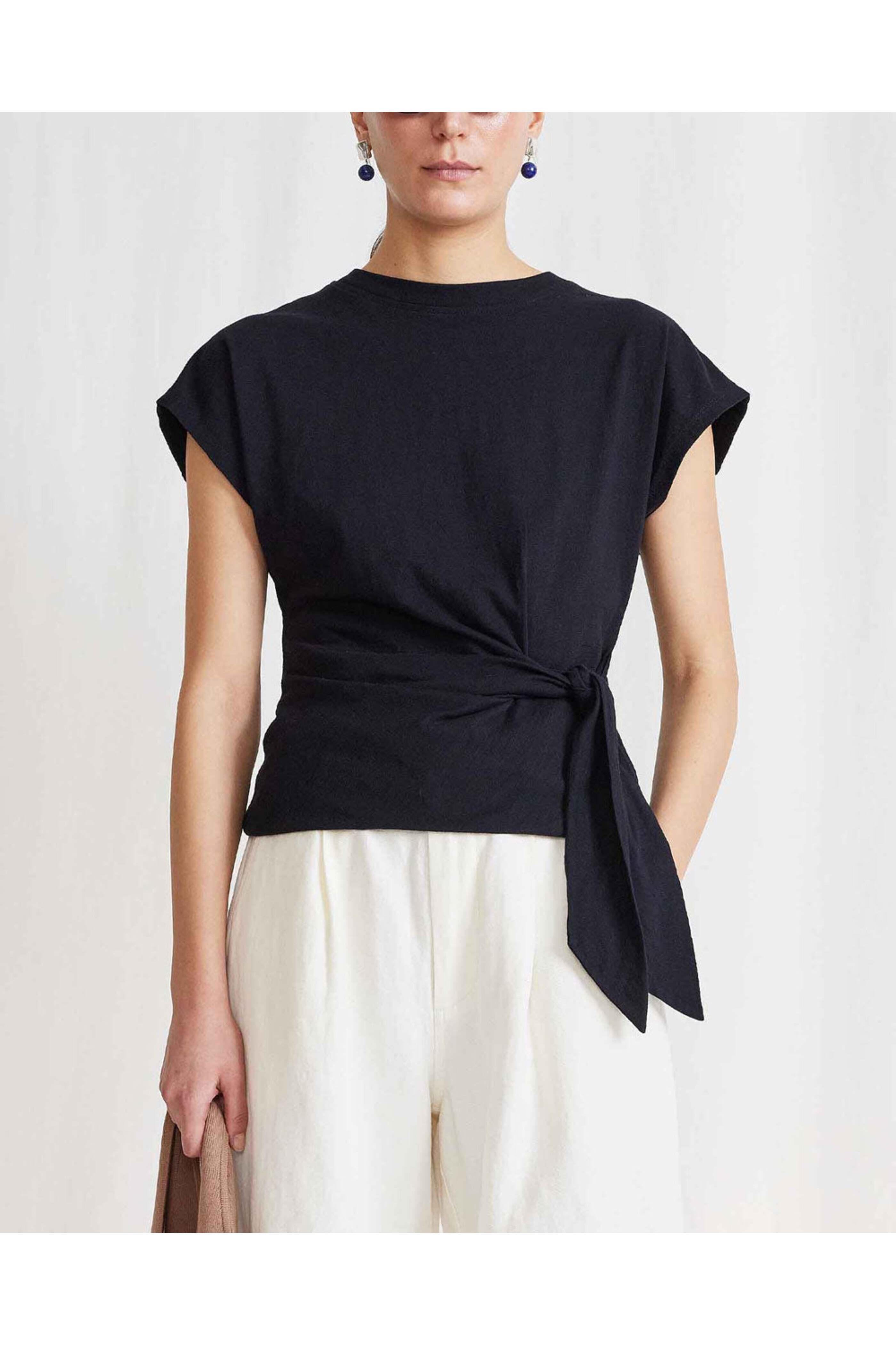 Apiece Apart - Black Nina Cinched Top - view 2