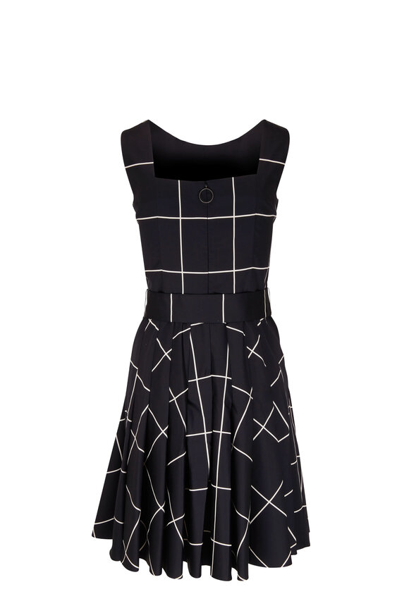 Akris Punto - Black & Cream Windowpane Cotton Dress