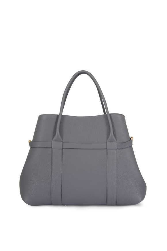 Loro Piana Large Ghiera Gray Leather Shopper Tote - view 2