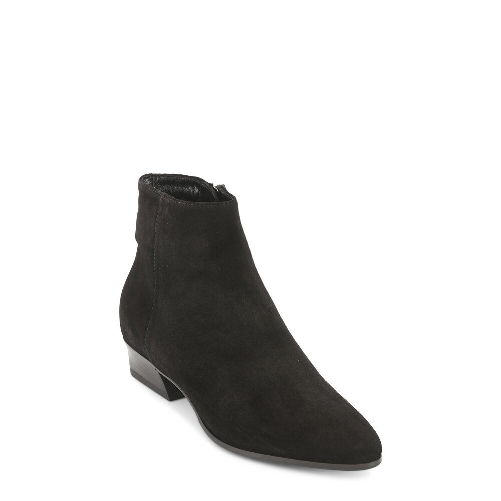 Aquatalia Fire Black Suede Ankle Boot 40mm Mitchell Stores