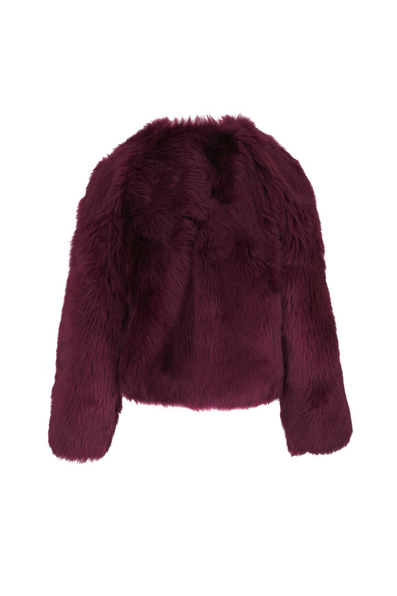 Simkhai Natasha Cranberry Shearling Jacket - view 4