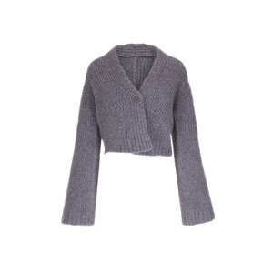 Luxury Softness Gray Cashmere & Silk Cardigan