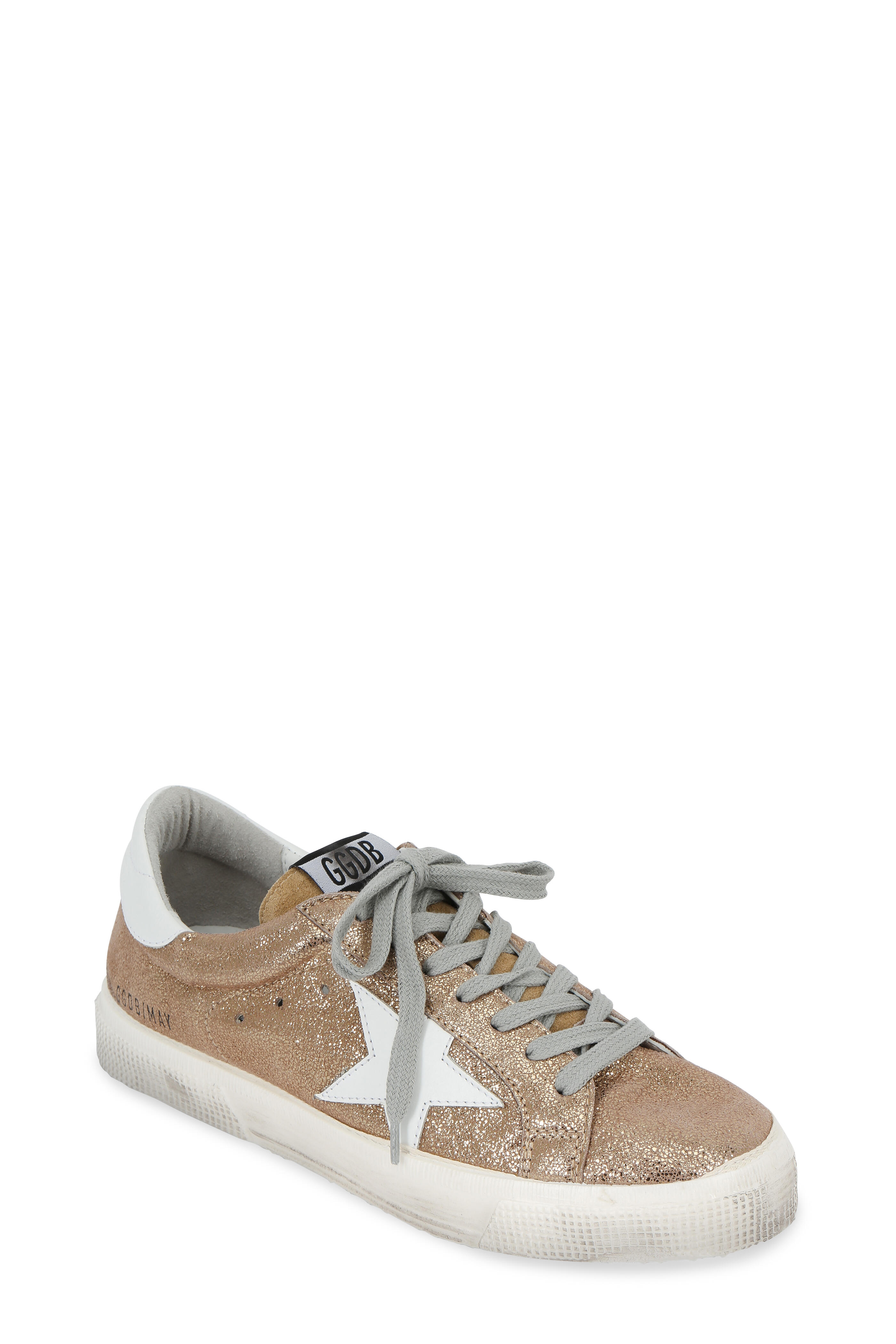 Golden Goose - Women's Superstar Gold Crackled Leather Sneaker