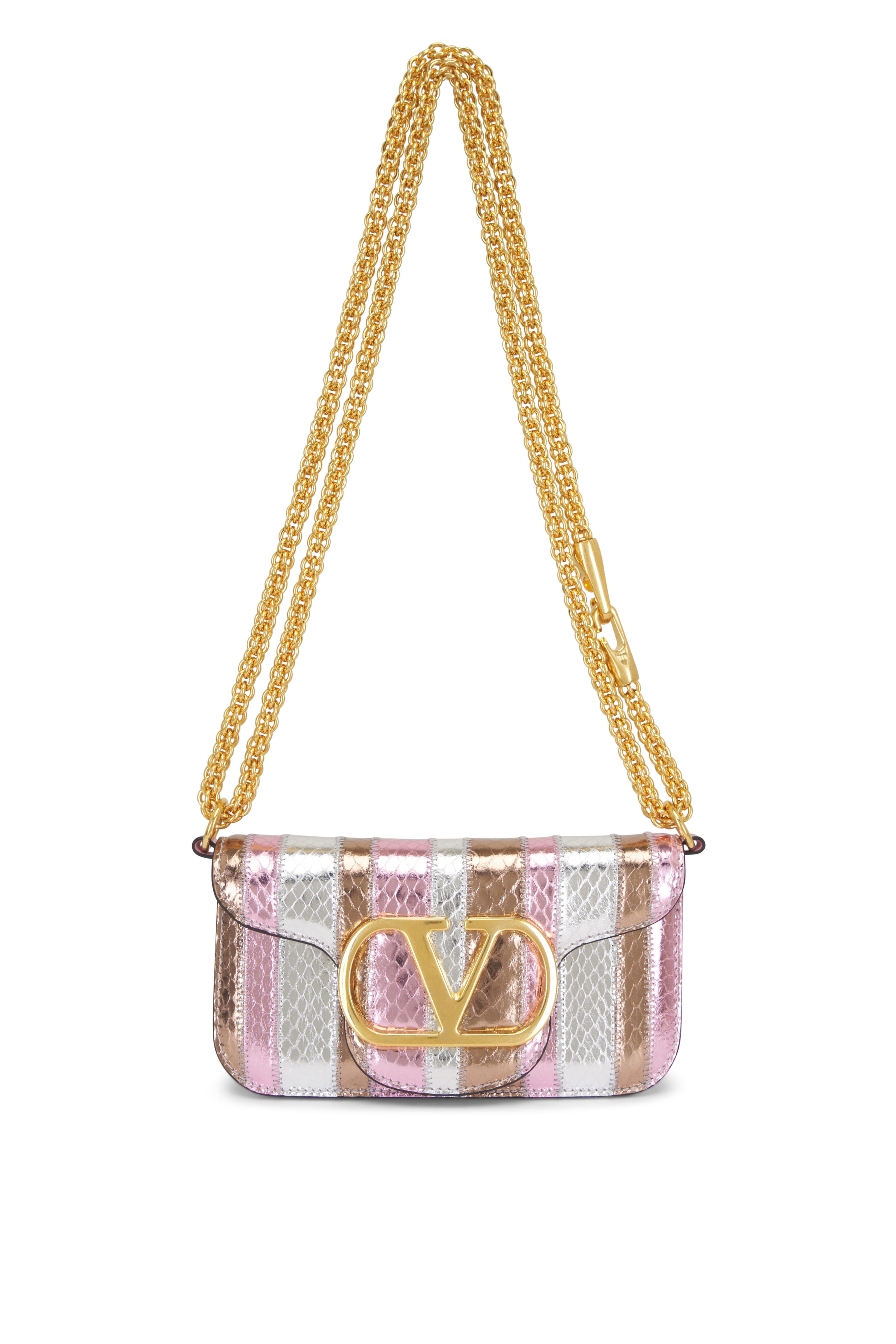 Valentino Garavani - Small Loco Metallic Stripe Shoulder Bag