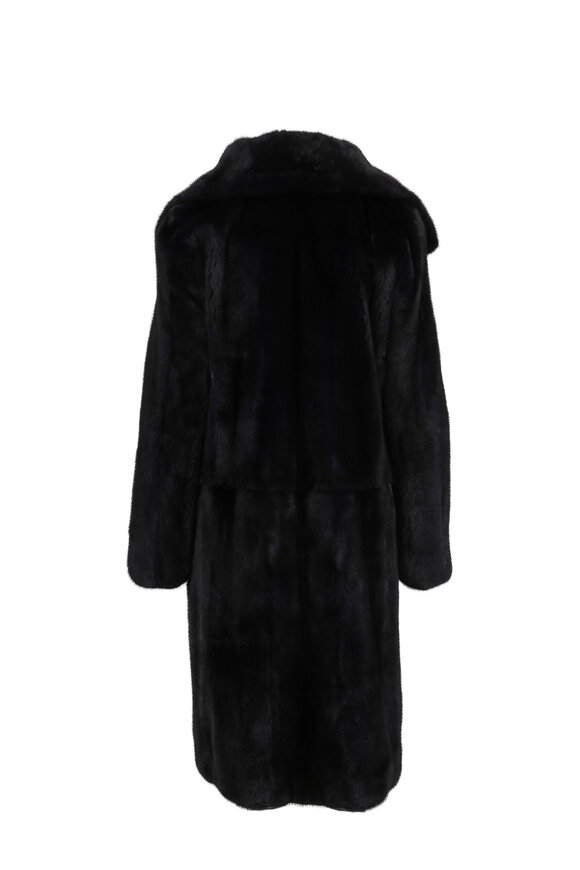 Oscar de la Renta Furs - Midnight Dyed Mink Oversized Lapel Coat 