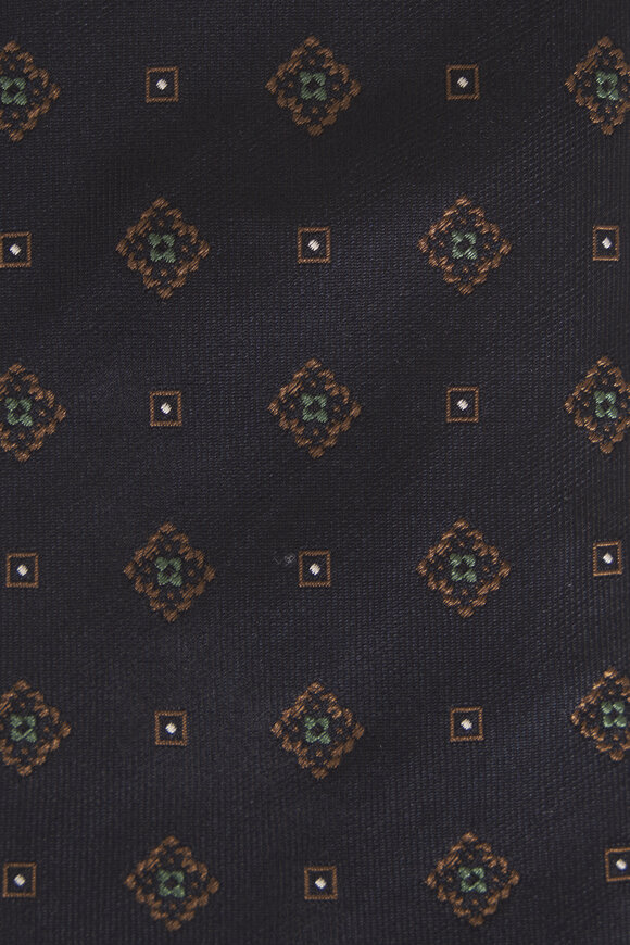Brioni Midnight Medallion Jacquard Silk Necktie - view 2