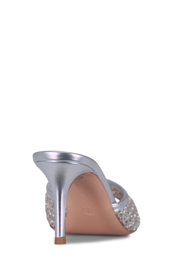 Gianvito Rossi Dorotea Silver Mesh Mule, 70mm - view 4