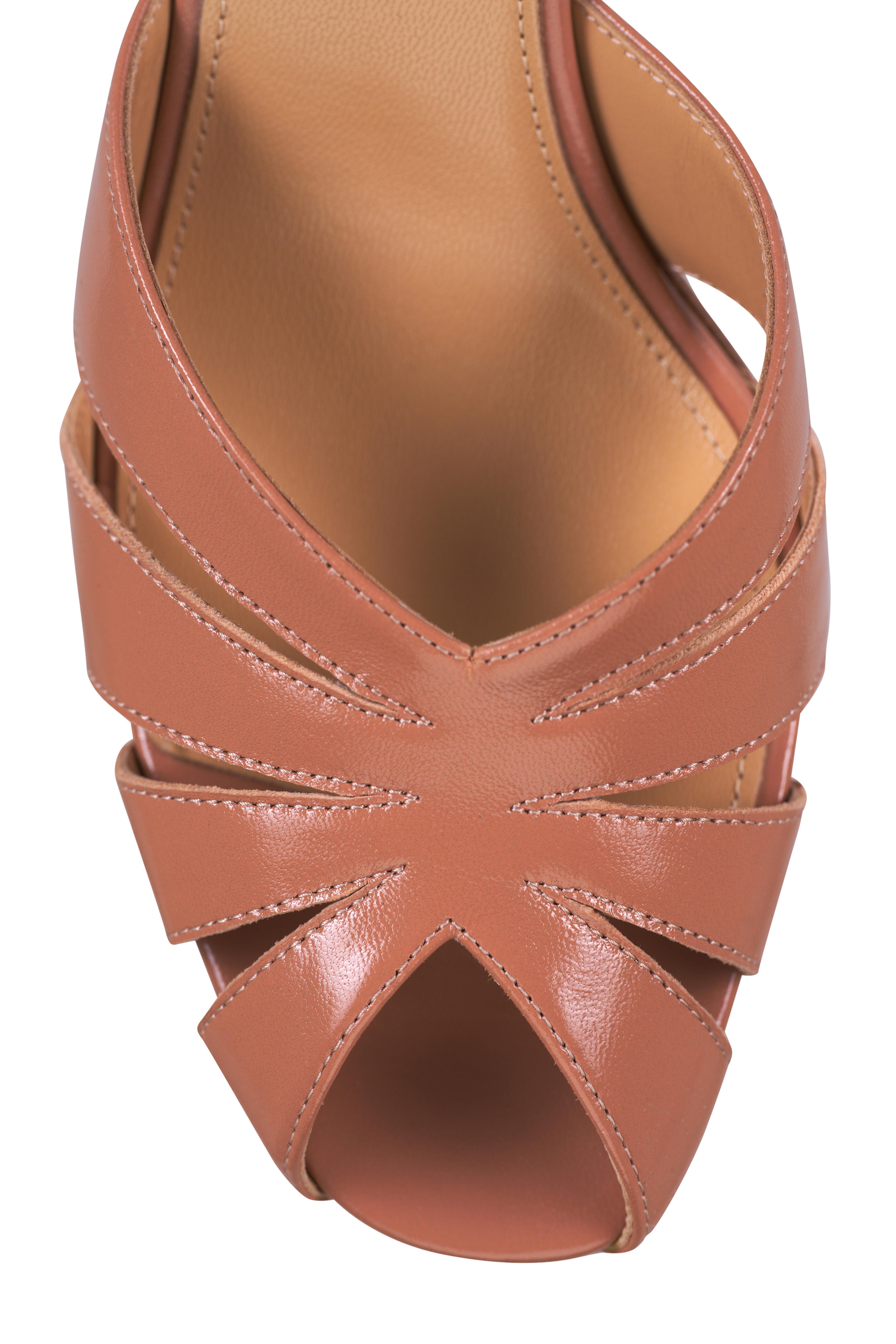 Arteana - Savona Walnut Leather Peep Toe Sandal, 75mm