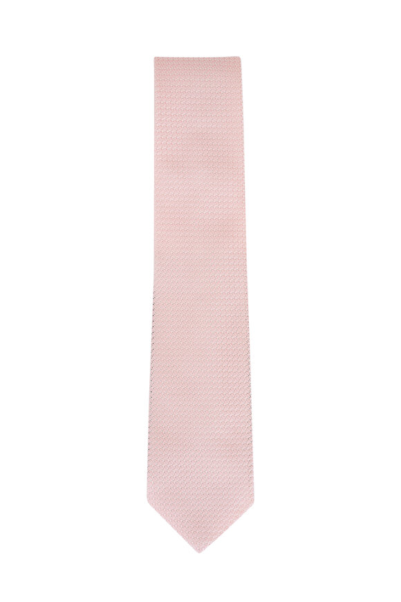 Robert Jensen Grenadine Pink Textured Silk Necktie