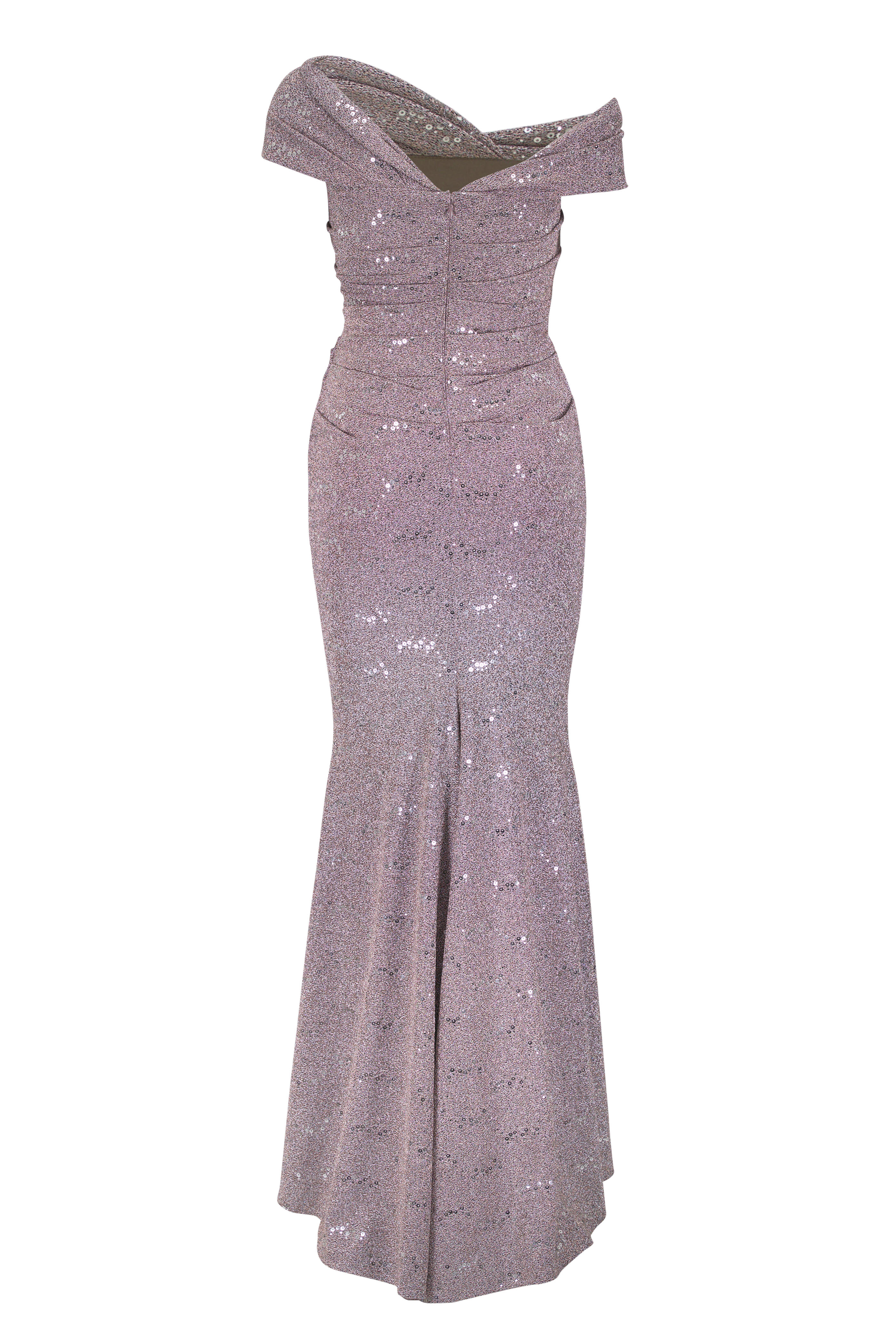 Talbot Runhof - Mobina Platinum Evening Maxi Dress - view 4