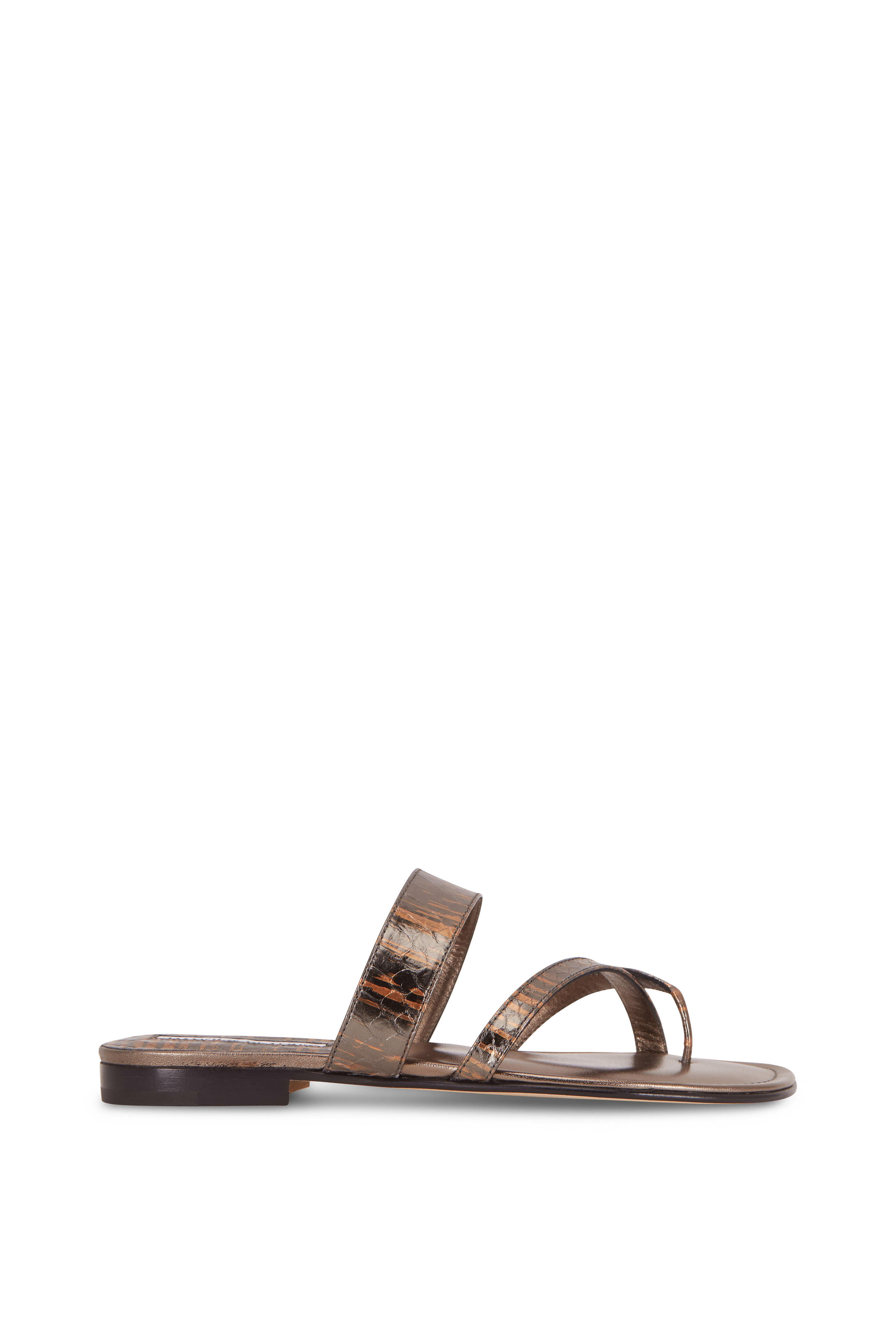 サンダル・ミュール Manolo Blahnik SANDAL (PERSAN2241691 MNUD) Manolo Blahnik - Pirua Gold Leather Sandal, 70mm