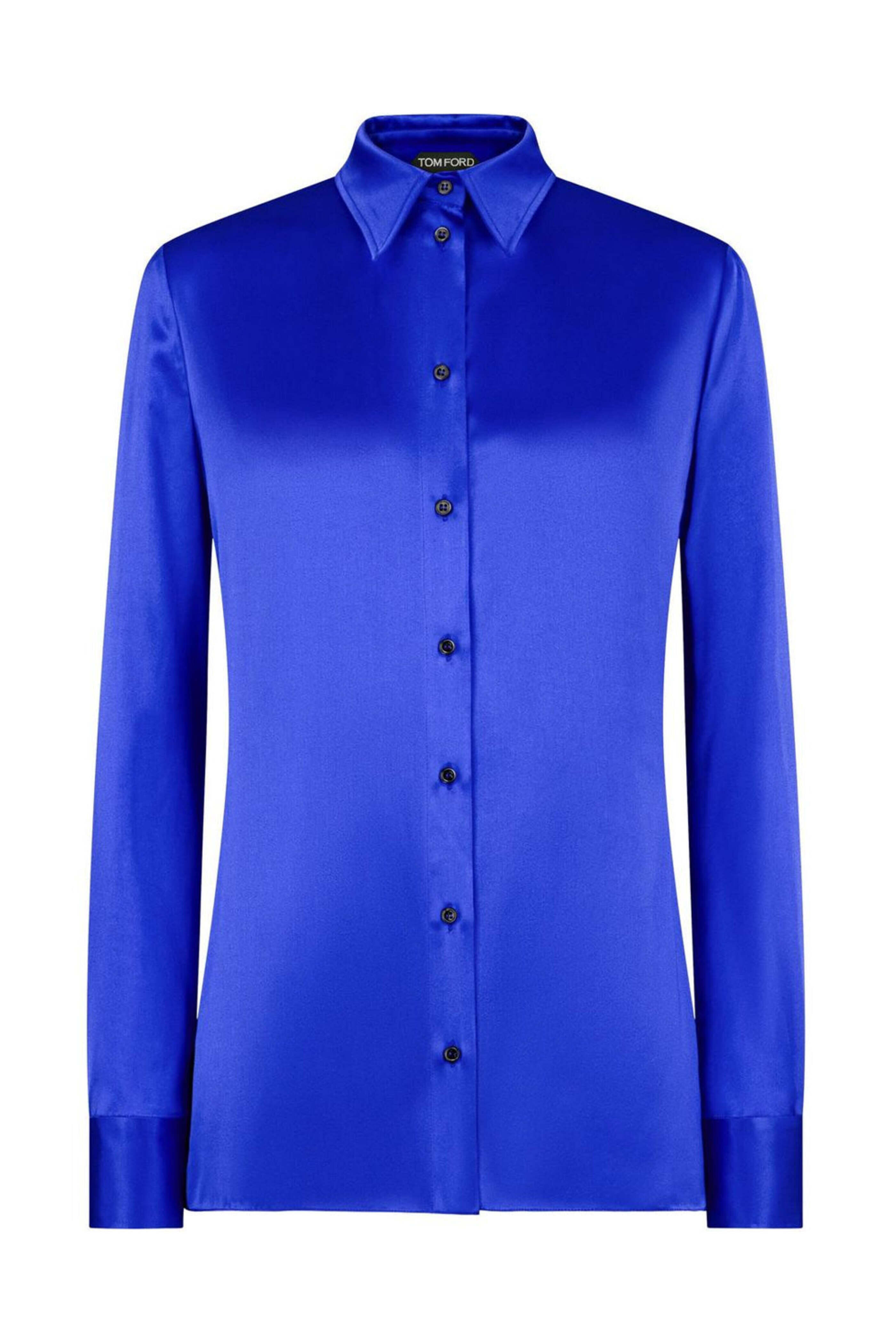 Tom Ford - Cobalt Blue Georgette Shirt | Mitchell Stores