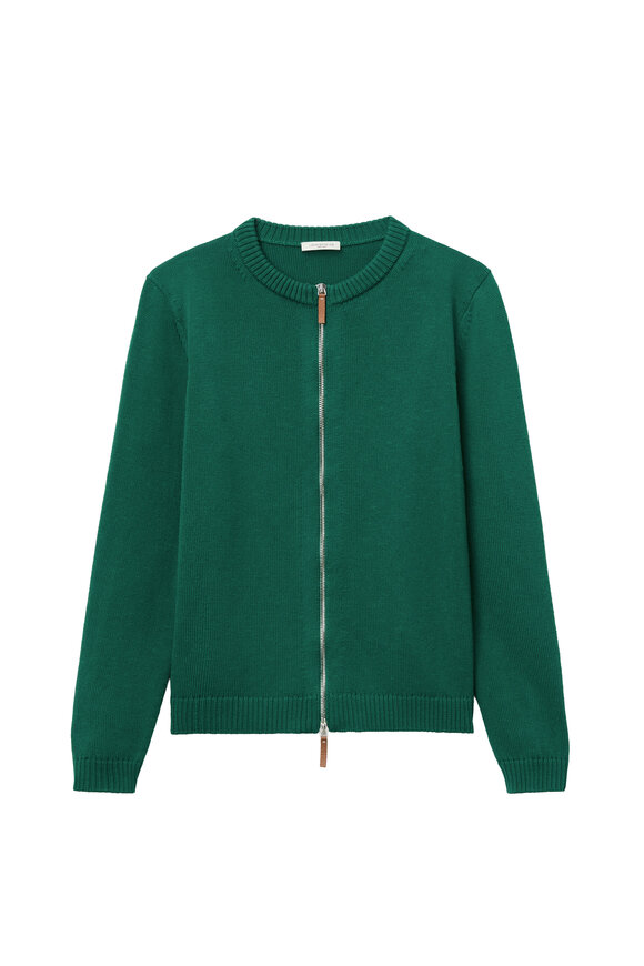 Lafayette 148 New York Grass Crewneck Bomber Cardigan - view 1