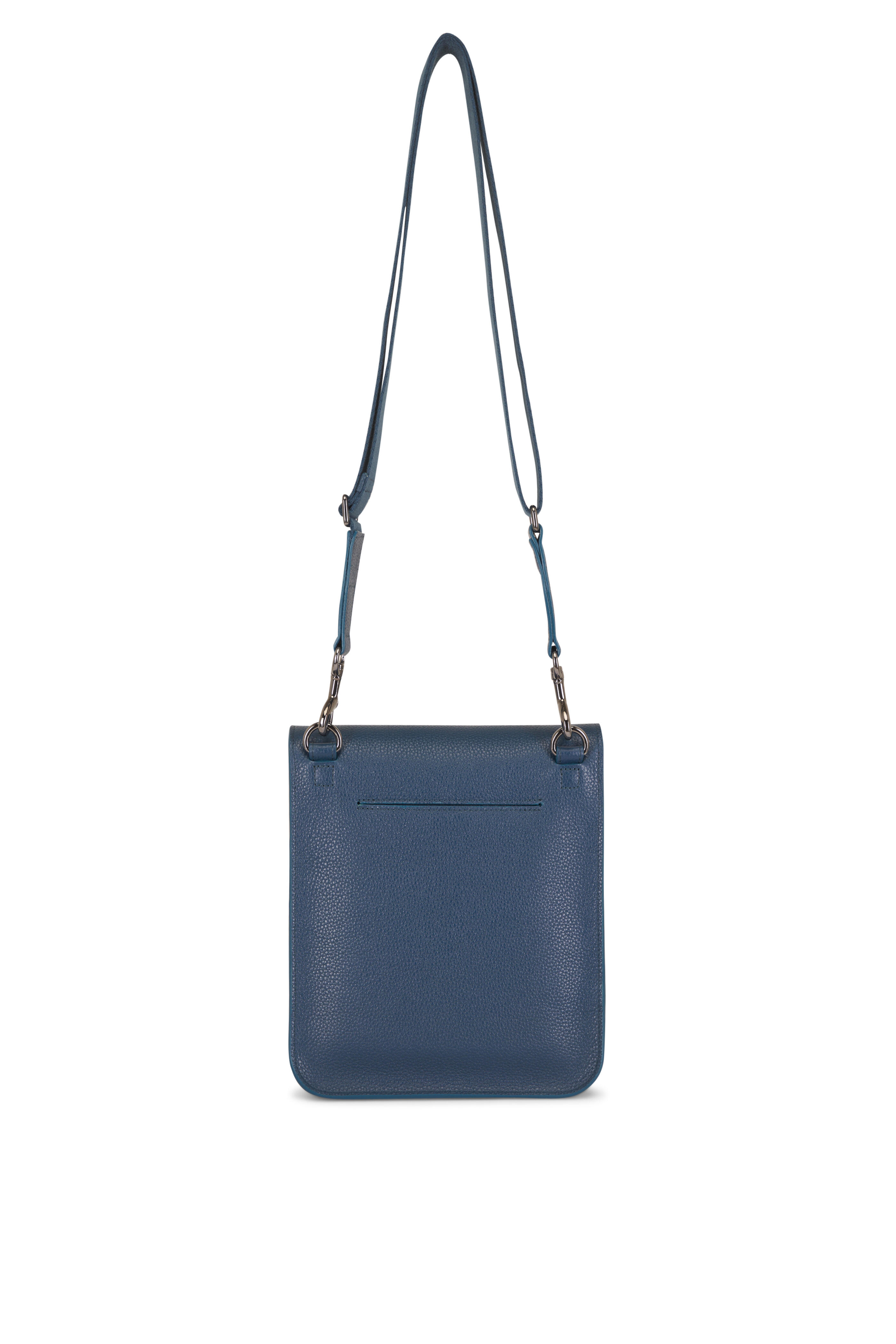 Akris - Small Anouk Ottanio Blue Leather Messenger Bag - view 2