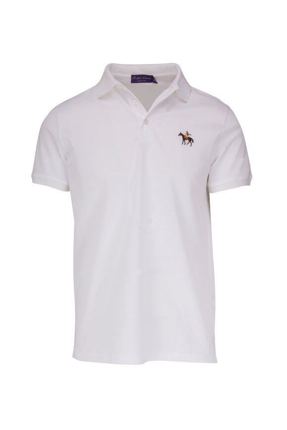 Ralph Lauren Purple Label - White Short Sleeve Piqué Polo