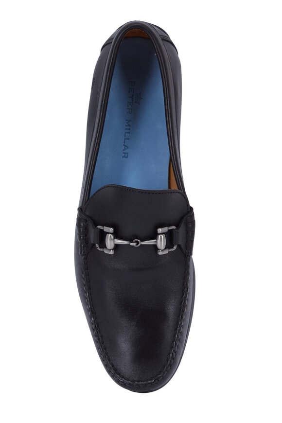 Peter Millar - Crown Black Leather Bit Loafer