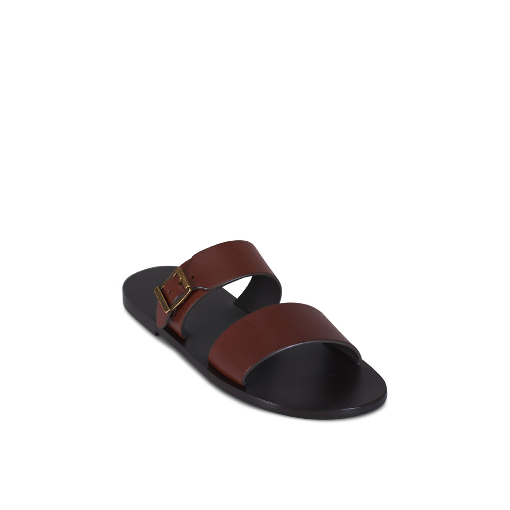 Saint laurent 「ペペ」サンダル Saint Laurent Men's Pepe 05 YSL Slide Sandals in Leather