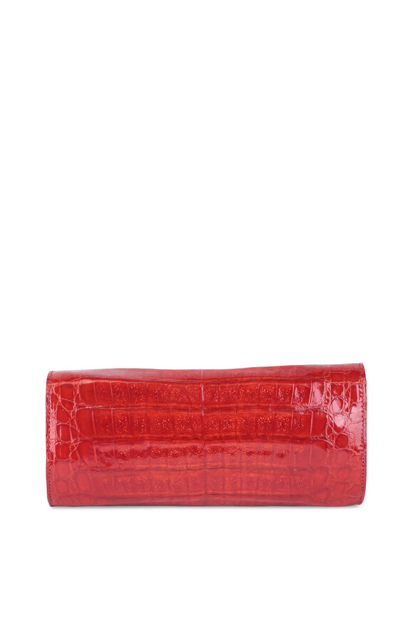 Judith Leiber Couture - Kate Cherry Red Crocodile Chain Clutch