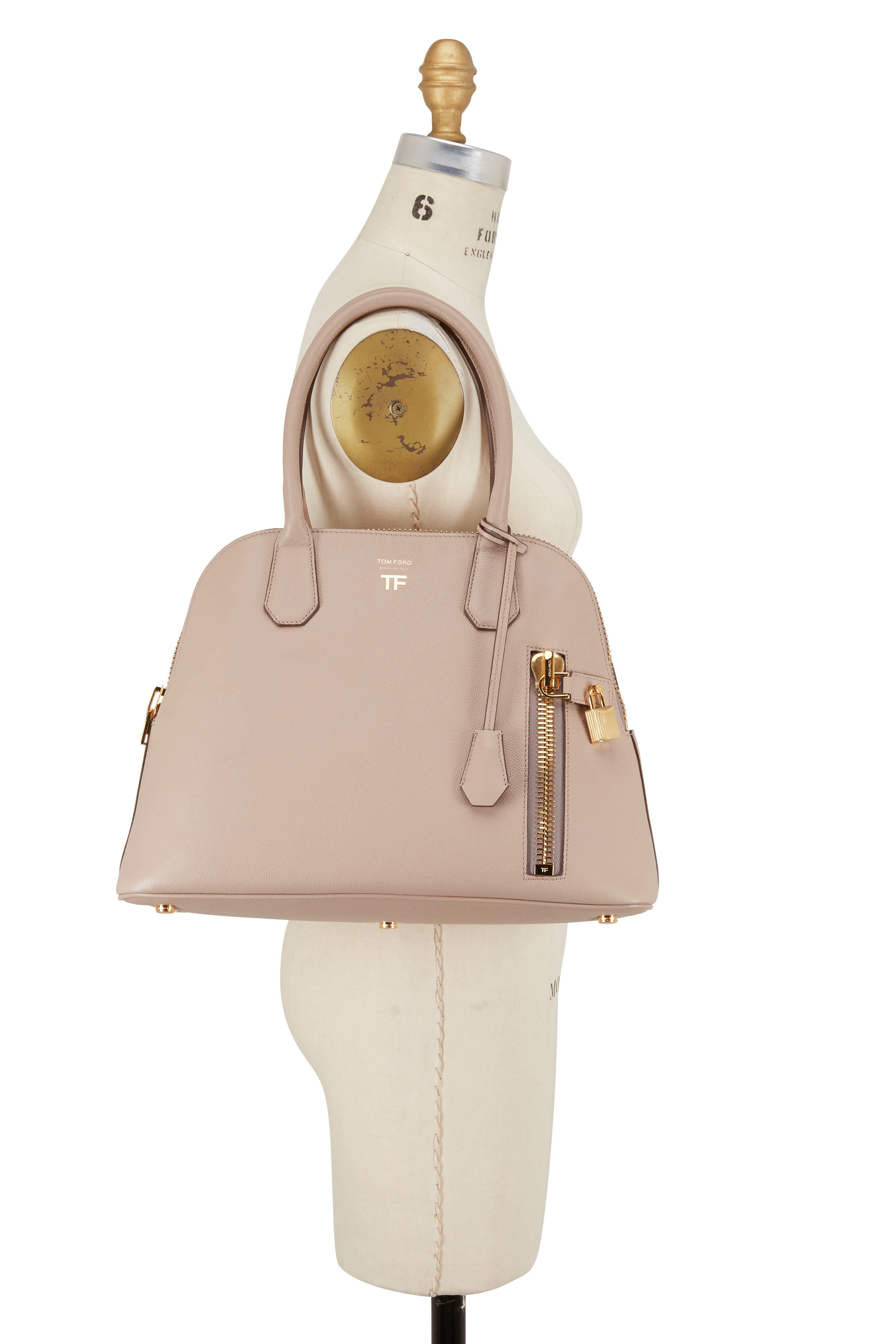 Grain Leather Small Alix Hobo | Tom Ford | Silk Taupe