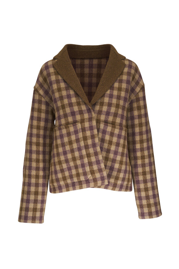 Odeeh - Brown Plaid Soft Jacket