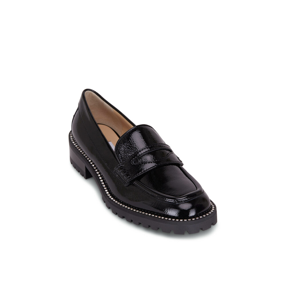 Jimmy Choo - Deanna Black Leather Loafer, 30mm | Mitchell Stores
