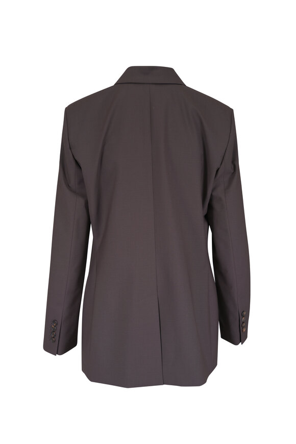 Brunello Cucinelli Caffe Stretch Wool Double Breasted Jacket - view 3