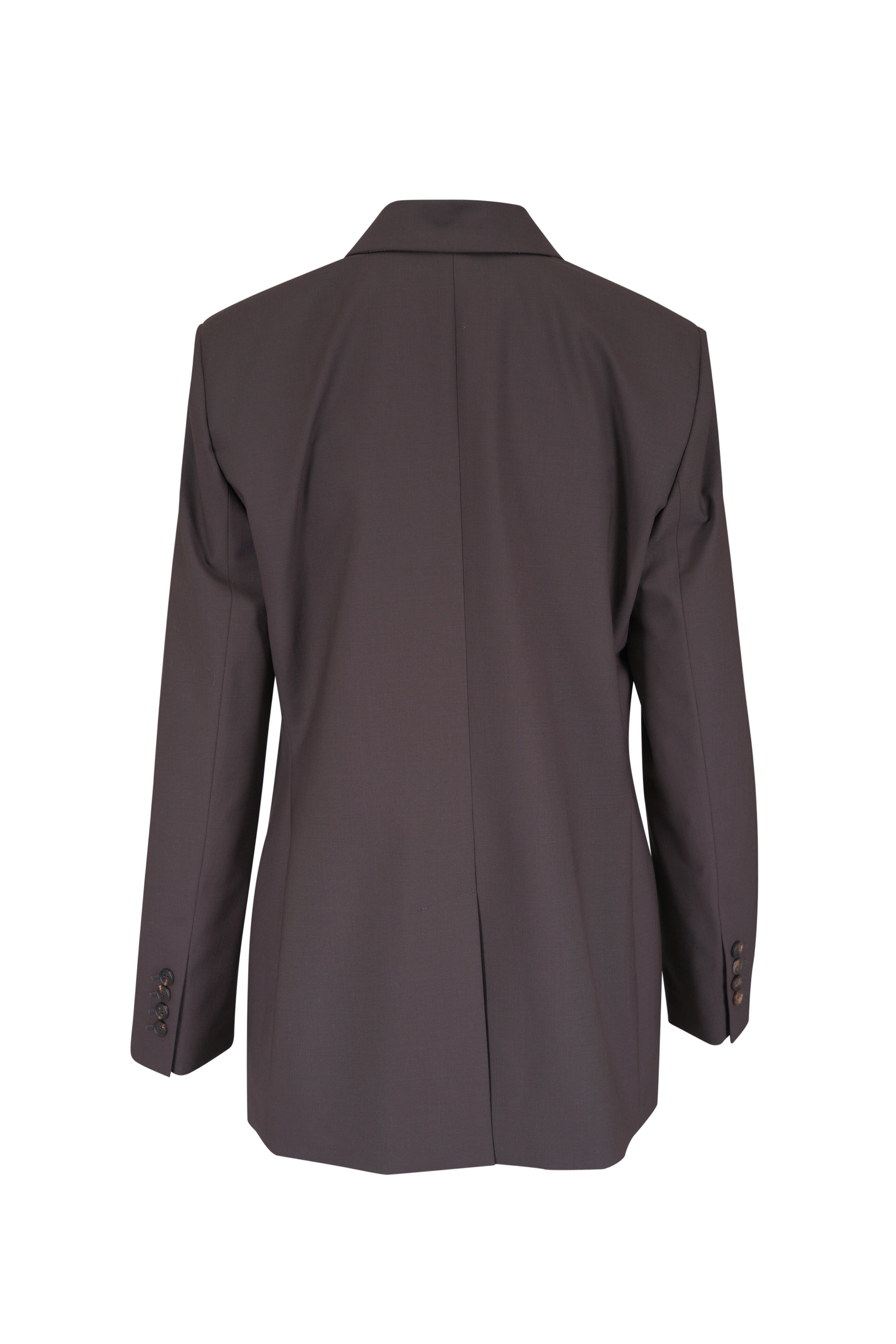 Brunello Cucinelli - Caffe Stretch Wool Double Breasted Jacket - view 3