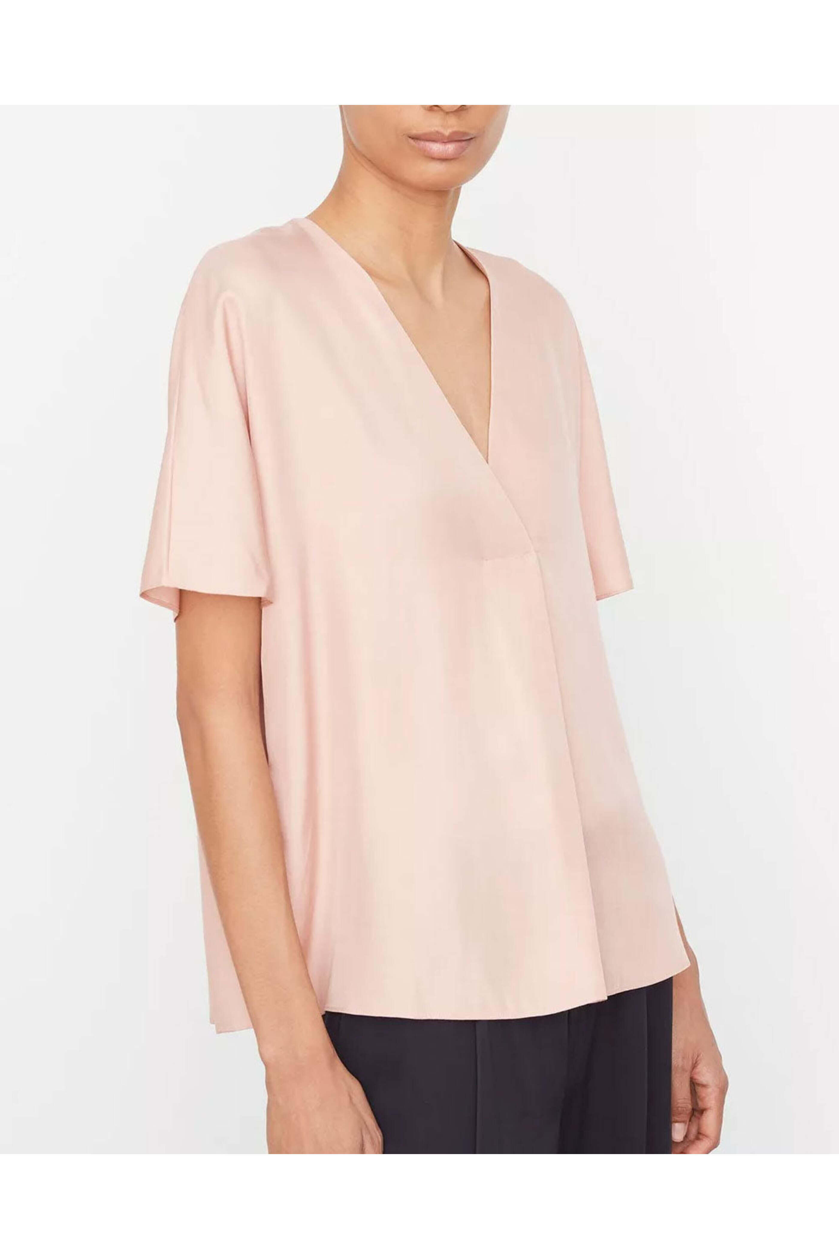 Vince - Vince Tuberose Silk-Blend V-Neck Blouse
