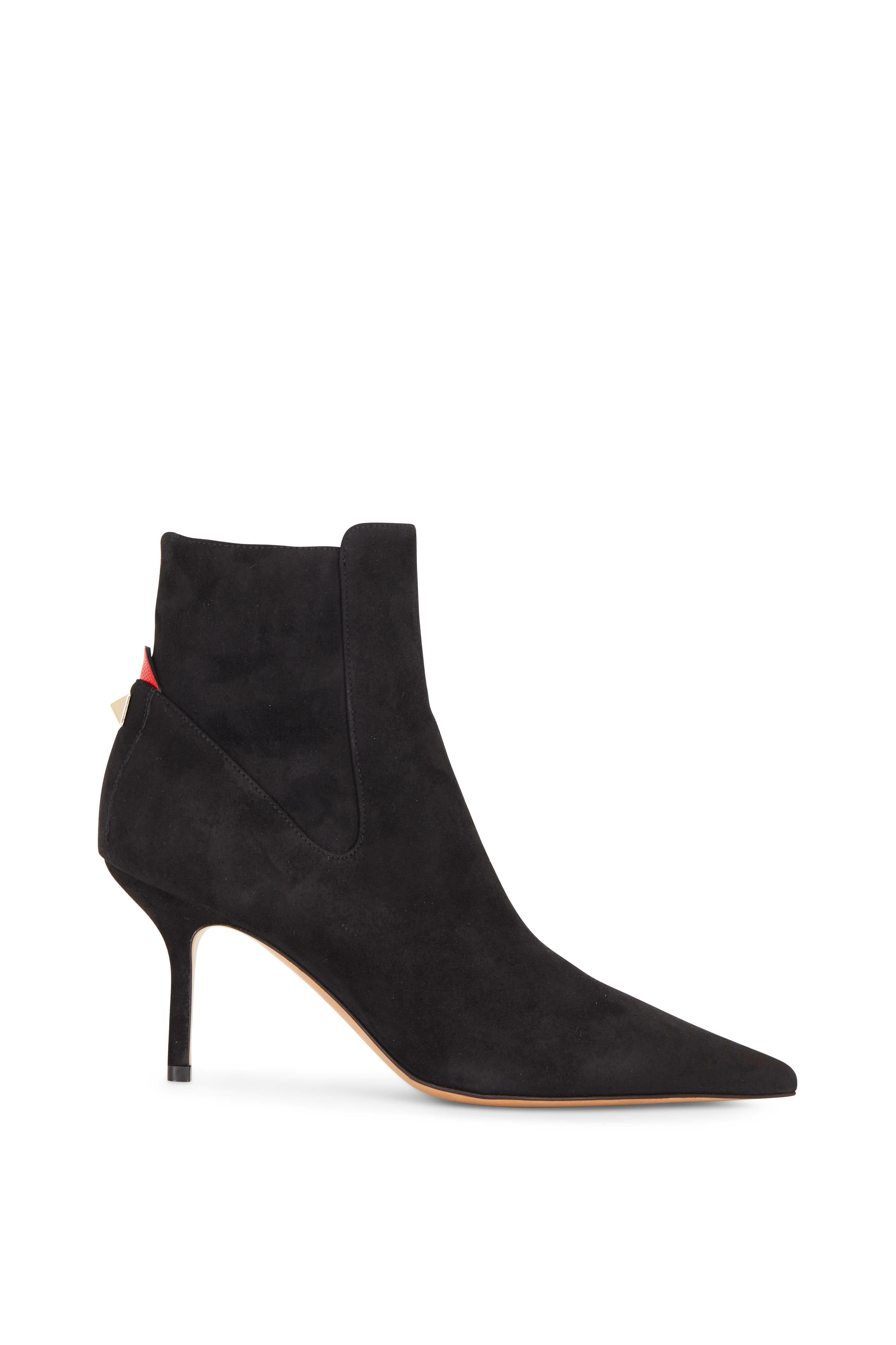 Valentino Garavani - Rockstud Black Suede Ankle Boot, 80mm