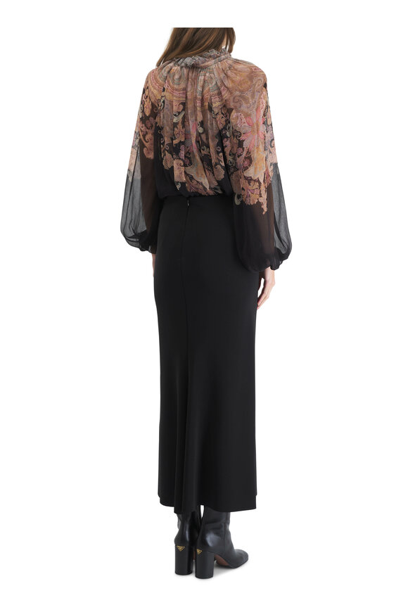 Zimmermann - Illustration Black Paisley Billow Blouse 