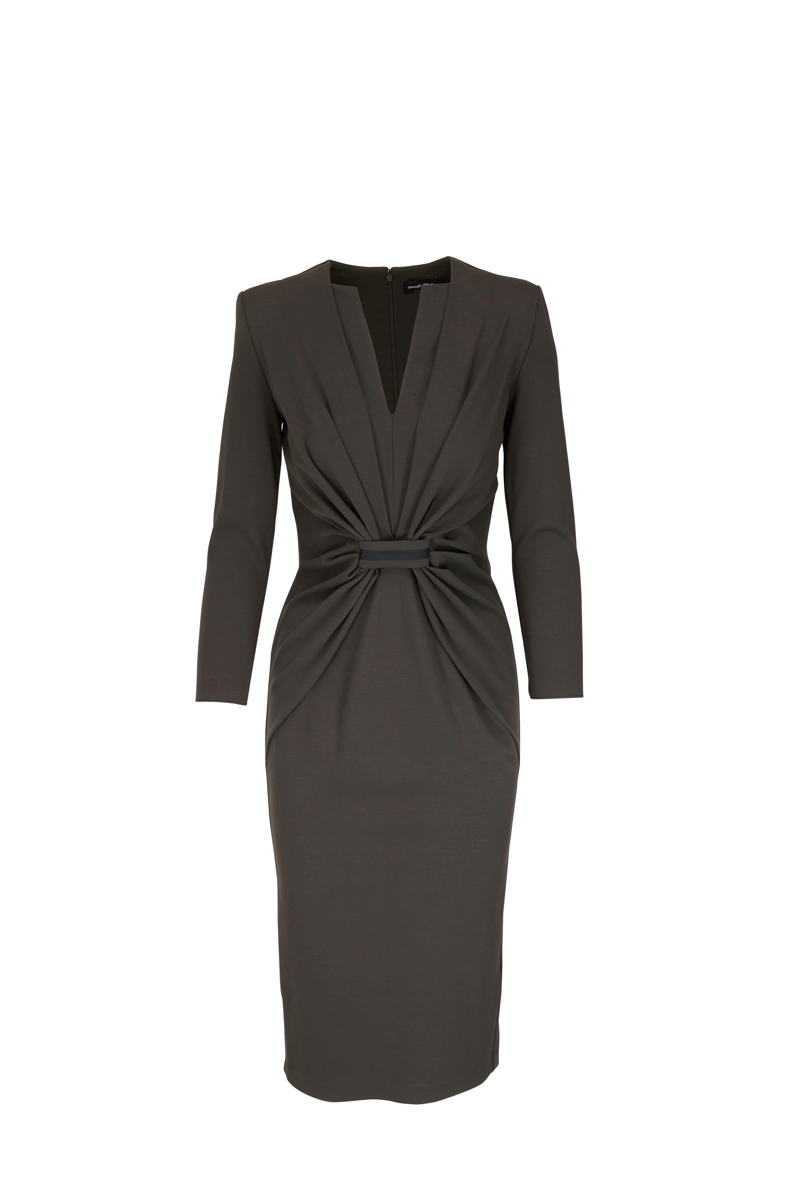 Giorgio Armani - Military Green Milano Jersey Dress